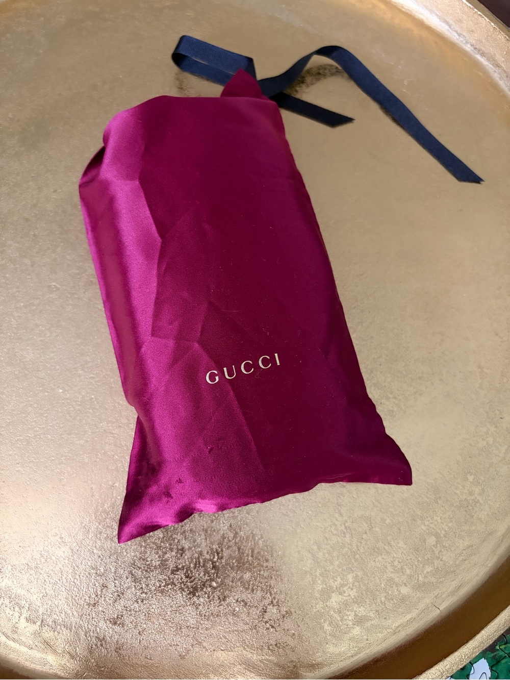 Gucci Black Square Sunglasses with Gold Logo Accents - Picture 5 of 10